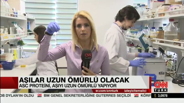 BÜ öğretim üyesi Prof. Dr. Nesrin Özören ve ekibinin geliştirdiği uzun ömürlü aşı projesi CNNTürk Haber'de