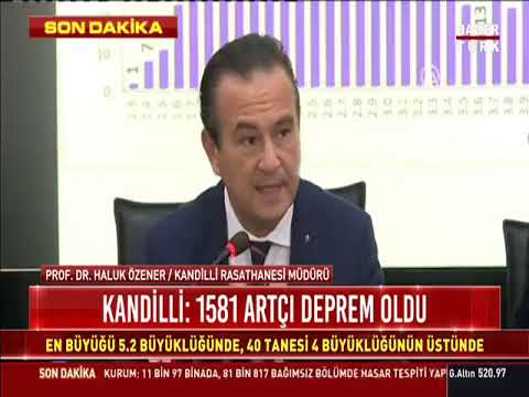 Kandilli: 1581 artçı deprem oldu