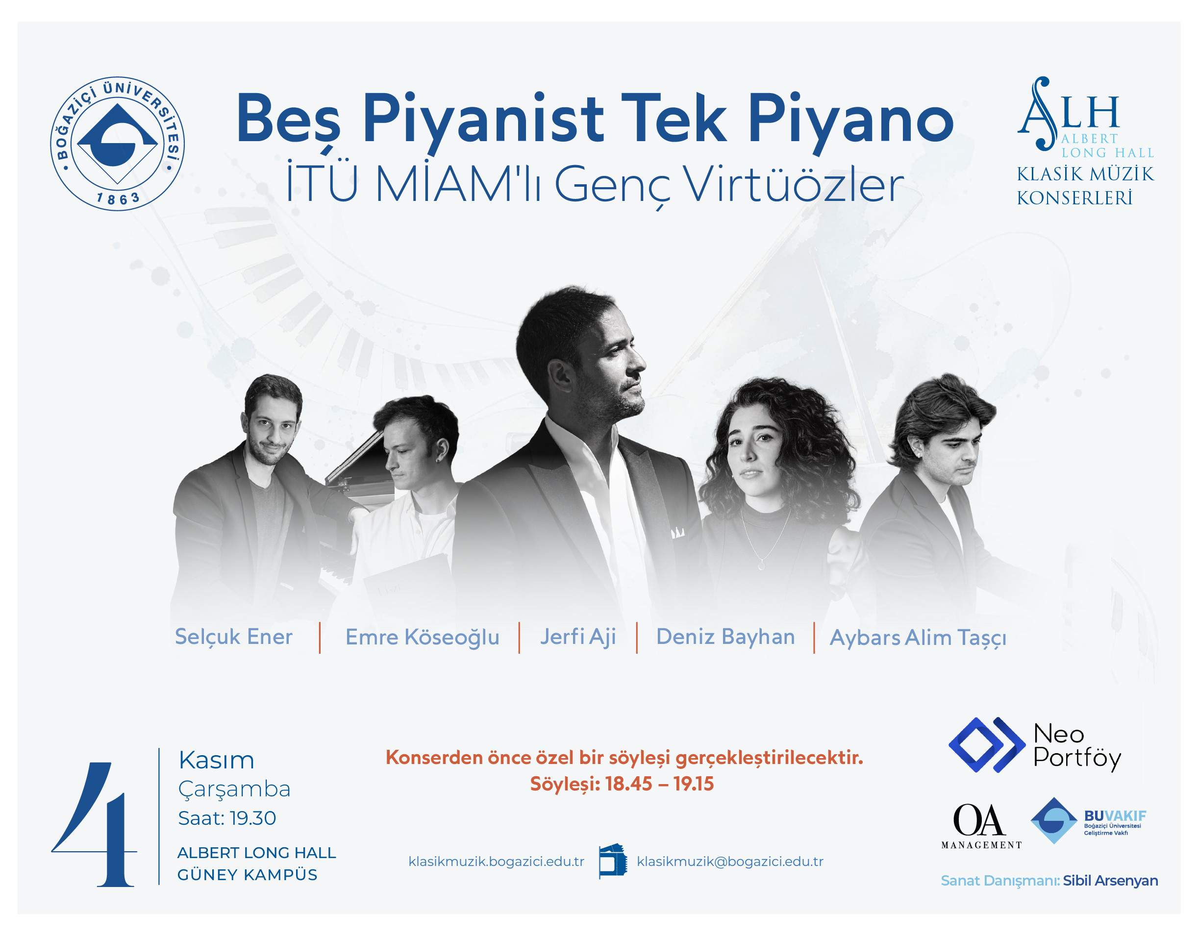 Beş Piyanist Tek Piyano: İTÜ MİAM'lı Genç Virtüözler