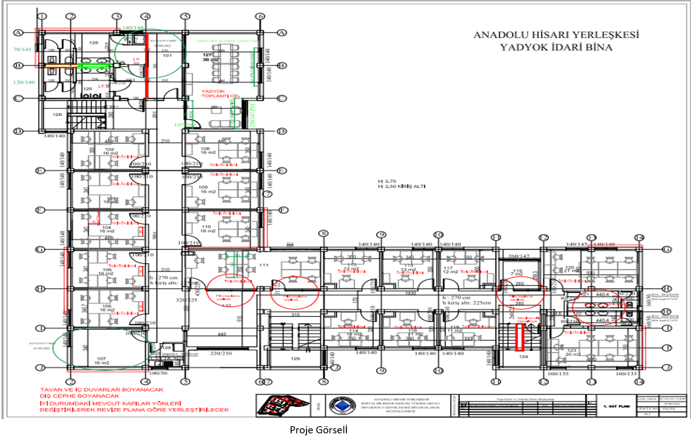 Anadolu Hisarı Kampüsü'nde bulunan Siyasal Bilgiler Fakültesi, Sosyal Bilimler Meslek Yüksek Okulu ve Çok Amaçlı Binadaki Tadilat İşleri