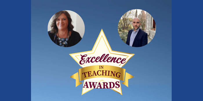 Fakültemizde Öğretimde Üstün Başarı Ödülü'ne layık görülen iki değerli öğretim üyemiz Turizm İşletmeciliği Bölümü'nden Maria Dolores Alvarez ve Siyaset Bilimi ve Uluslararası İlişkiler Bölümü'nden Alper Yağcı.