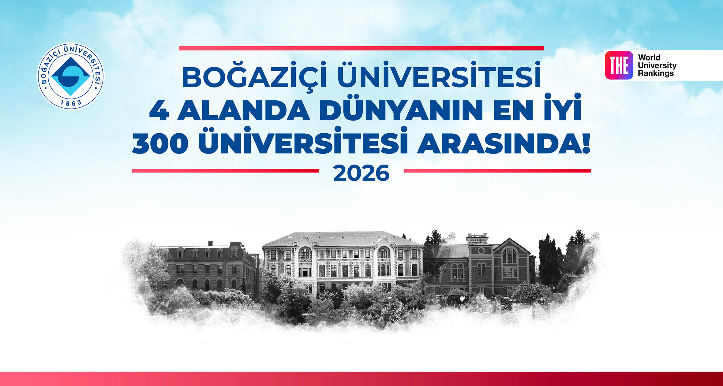 Boğaziçi Üniversitesi, 4 Alanda Dünyanın En İyi 300 Üniversitesi Arasında