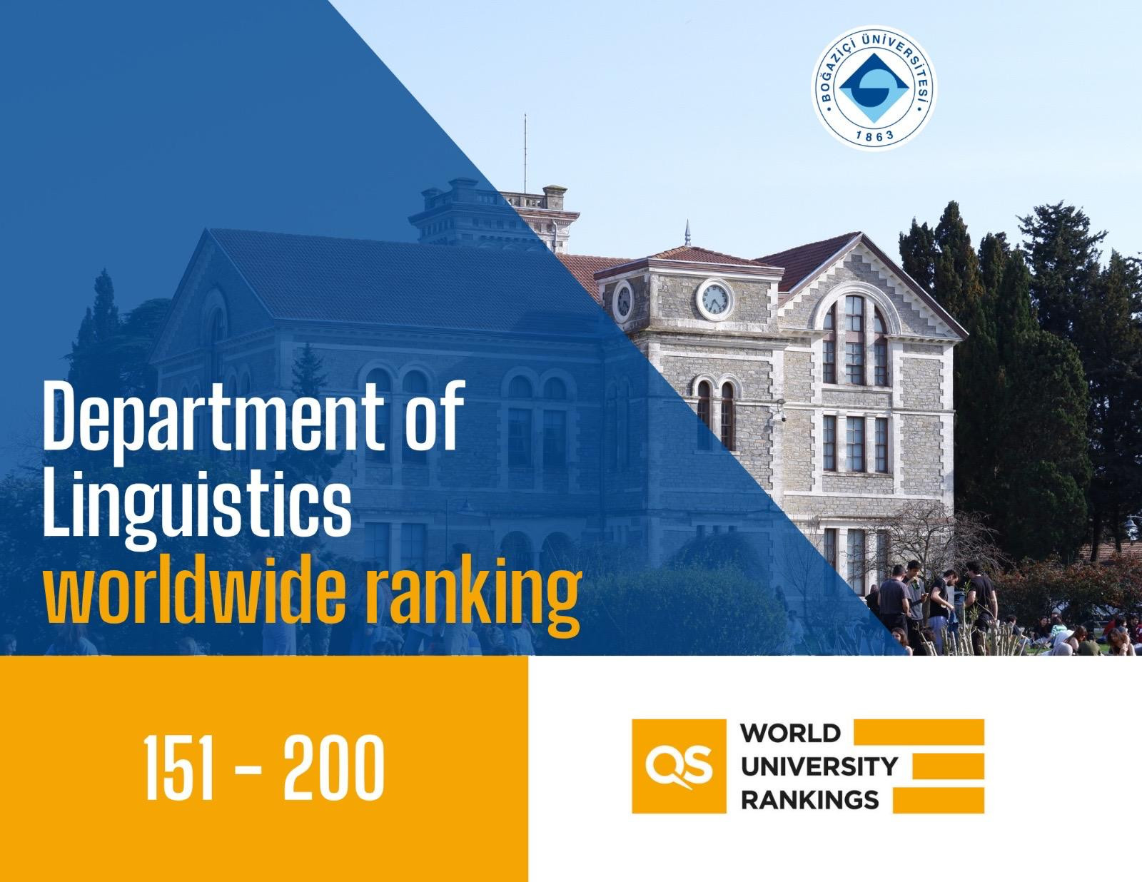 We are proud to announce that our Department of Linguistics has risen to the 151–200 band in the QS World University Rankings, climbing up from the 201–250 band last year. Congratulations to our faculty, students, and alumni!