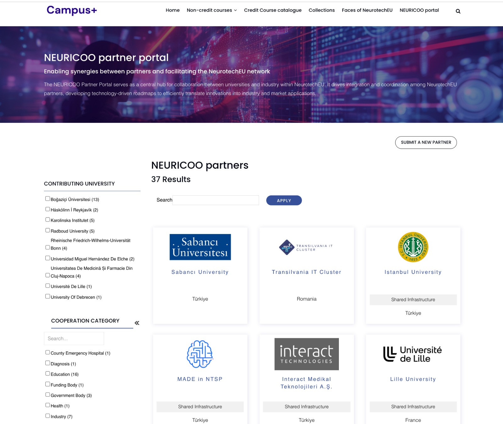NeurotechEU için NTÇP araştırmacılarının geliştirdiği üniversite-sanayii işbirliği portalı NEURICOO Portal yayında.