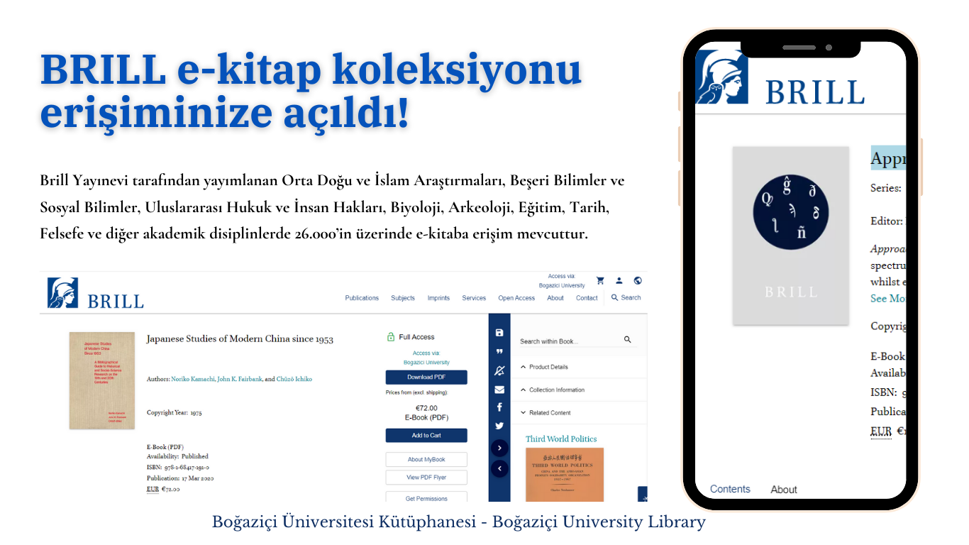 Brill e-Kitap Koleksiyonu Erişiminize Açılmıştır!