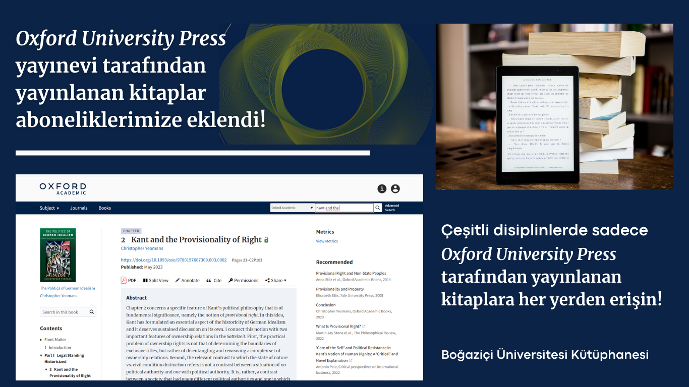 Oxford Scholarship Online Veritabanı erişime açılmıştır!