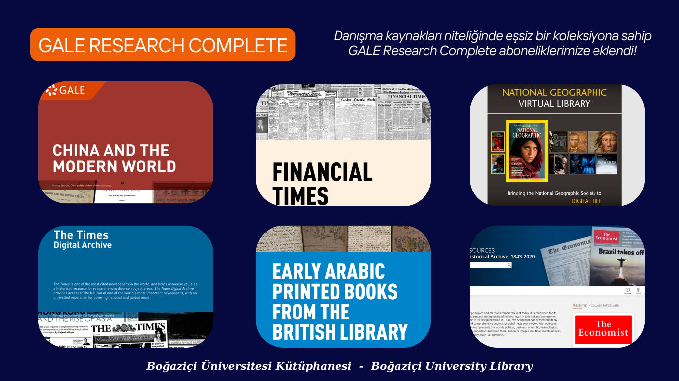 GALE Research Complete Veritabanı erişime açılmıştır!
