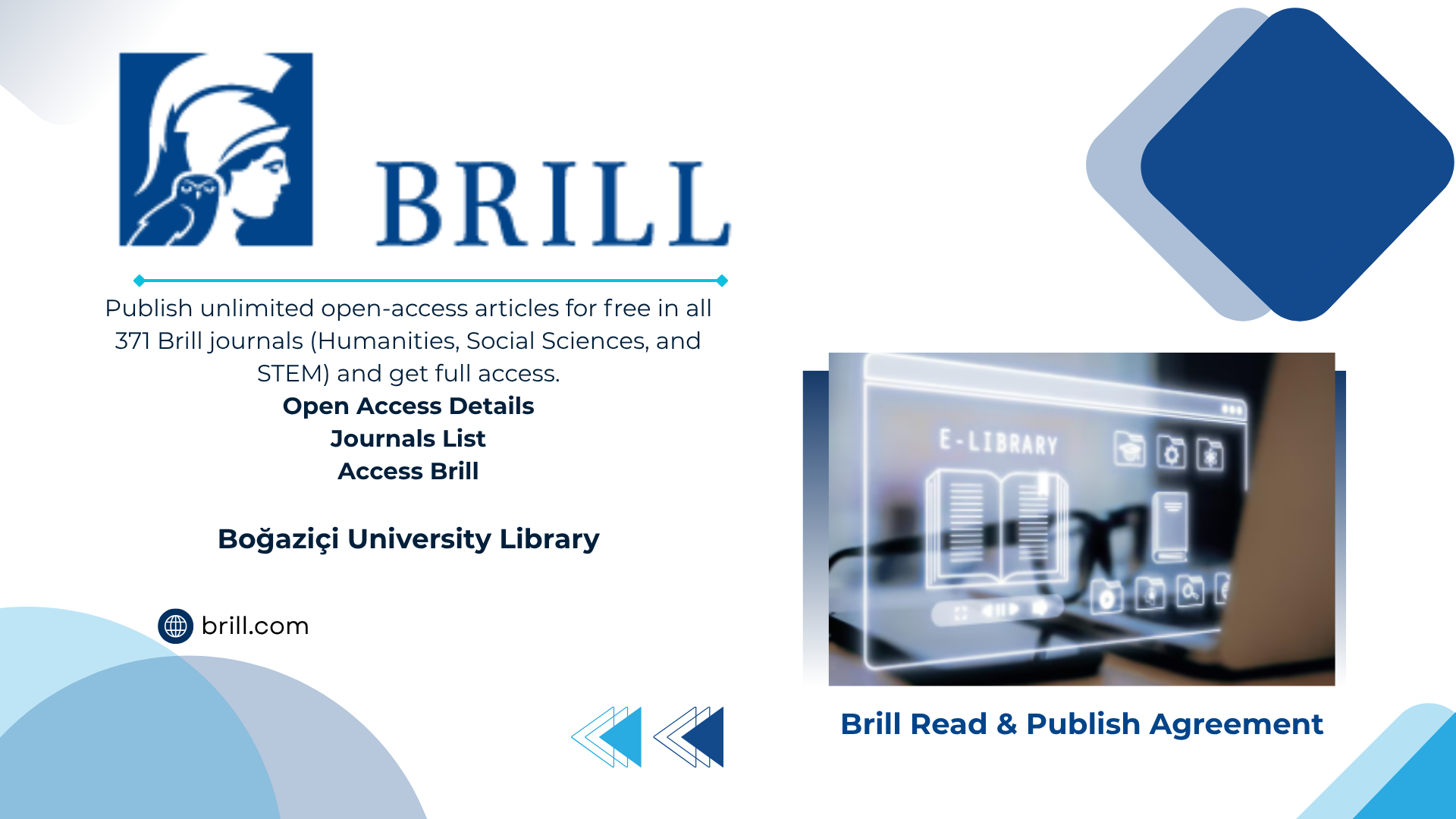 Brill Journals ile Oku ve Yayımla Anlaşması Yapılmıştır