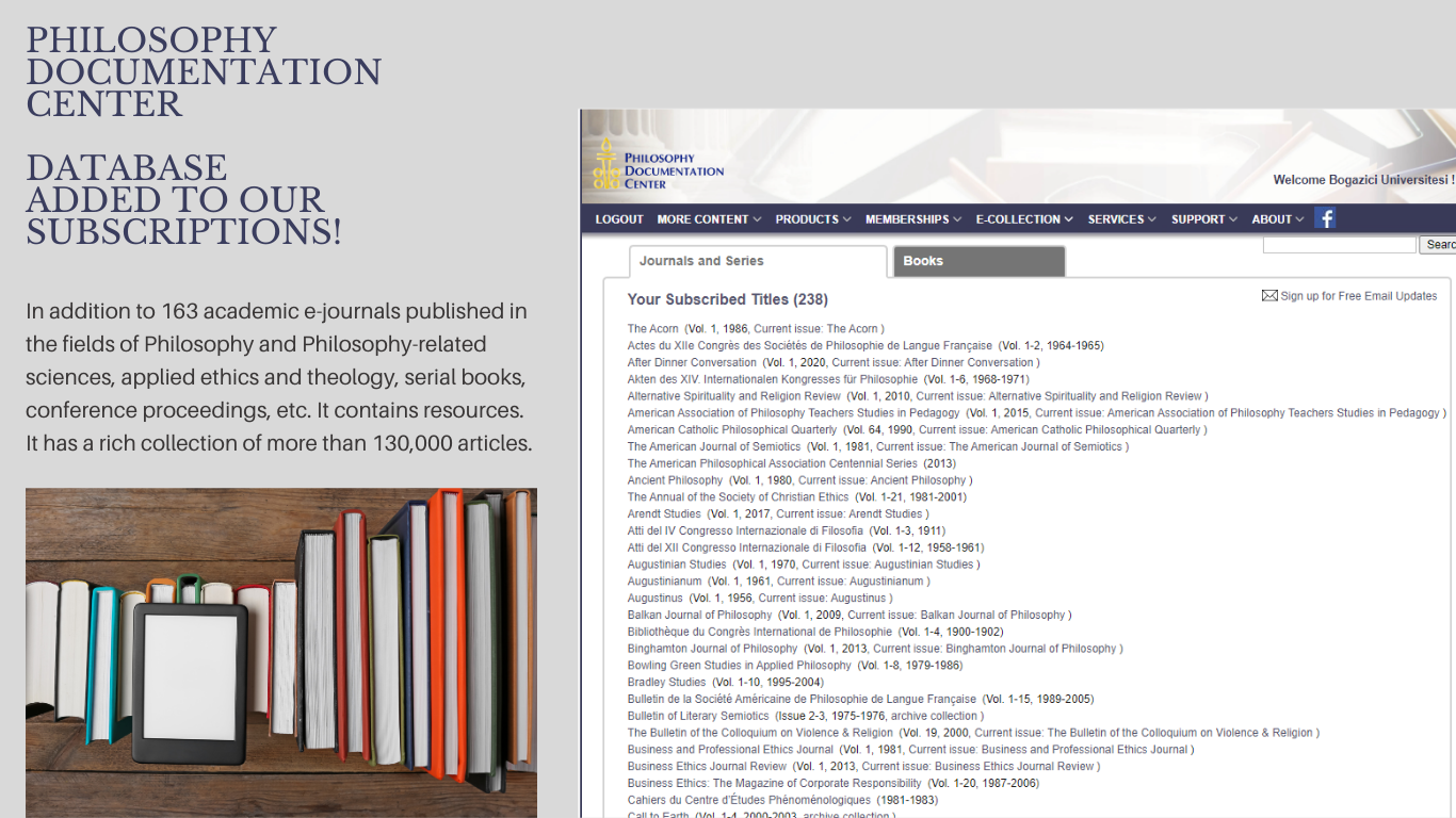 PDC (Philosophy Documentation Center) Database is Open to Your Access!
