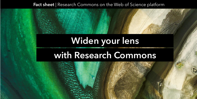 WoS Platform: Research Commons (RC) has been Open for Access!