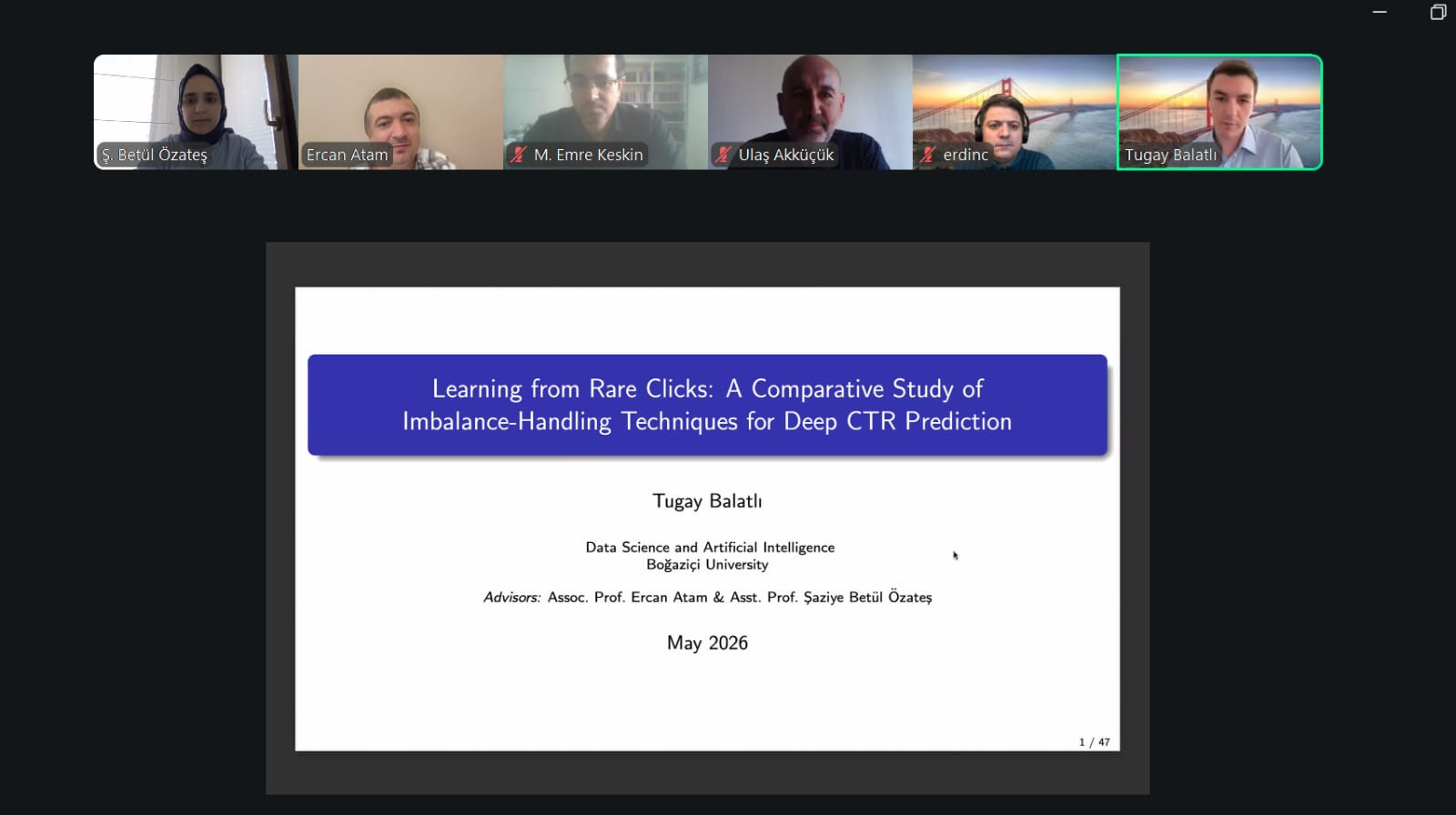 Boğaziçi University DSAI Student Successfully Defends Master's Thesis on Deep CTR Prediction