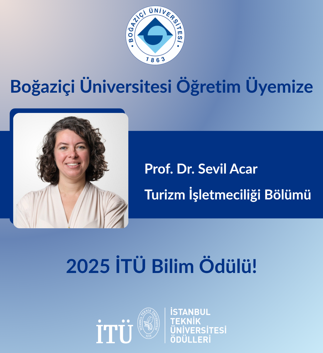 Prof. Dr. Sevil Acar 2025 İTÜ Bilim Ödülü'ne Layık Görüldü!