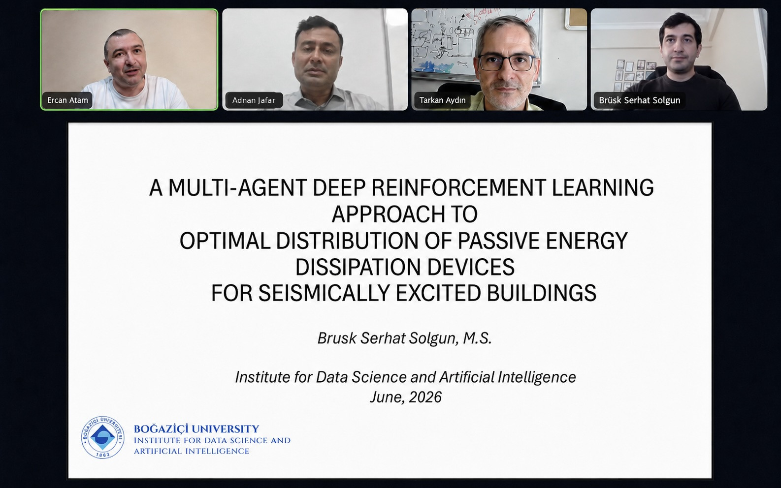 AI-Based Earthquake Protection of Buildings Studied in Boğaziçi University DSAI Master's Thesis