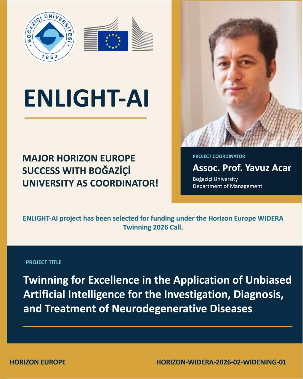 Horizon Europe Support for the “ENLIGHT-AI” Project Coordinated by Boğaziçi University!