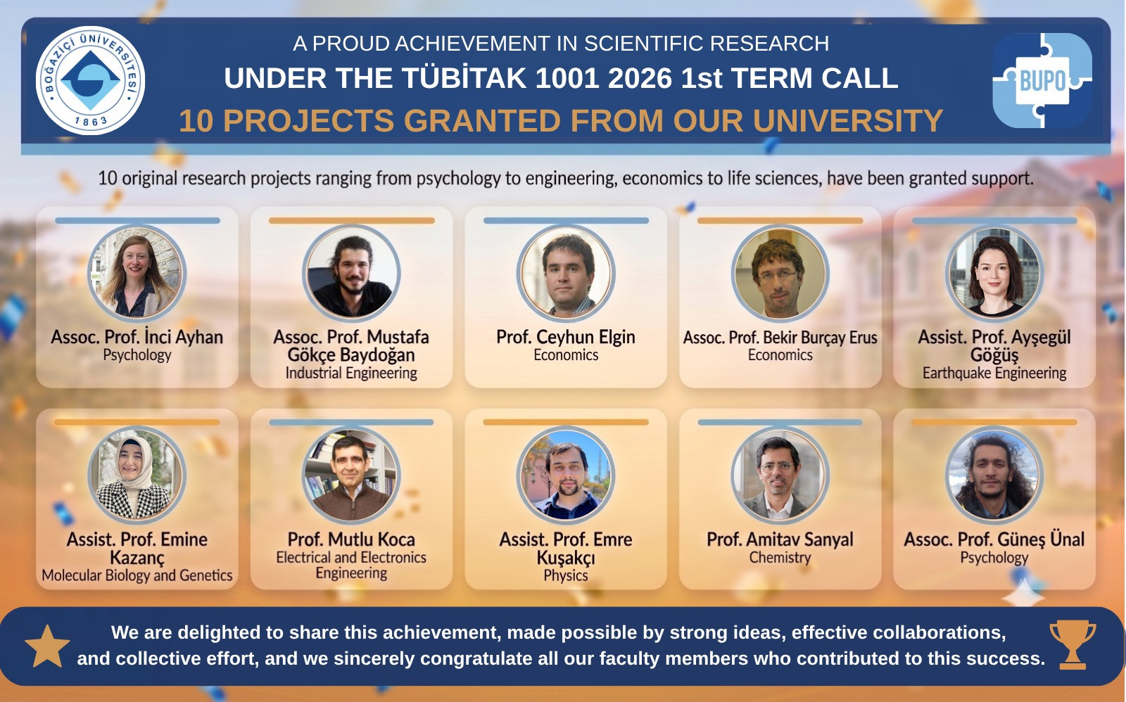 10 Projects from Our University Funded under the TÜBİTAK 1001 Program!