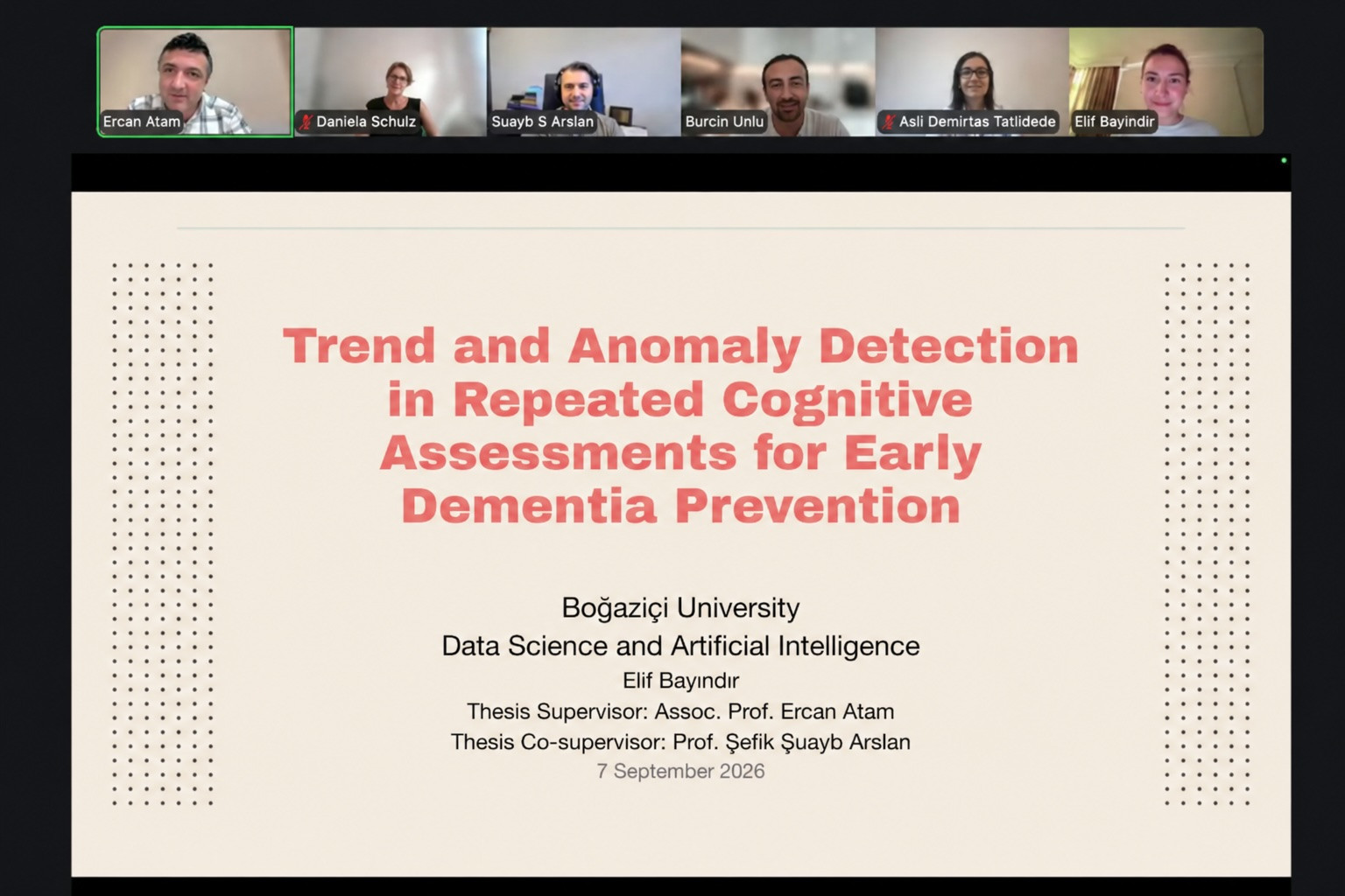 Boğaziçi University DSAI Master's Thesis Explores AI-Based Cognitive Forecasting for Early Dementia Monitoring