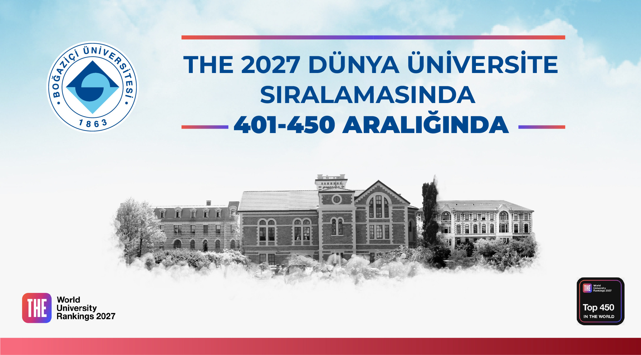 Boğaziçi Üniversitesi, THE Tarihindeki En Üst Yüzdelik Dilimine Yükseldi