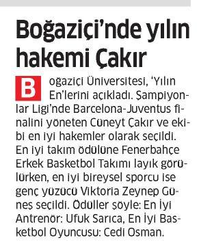 Boğaziçi'nde yılın hakemi Çakır