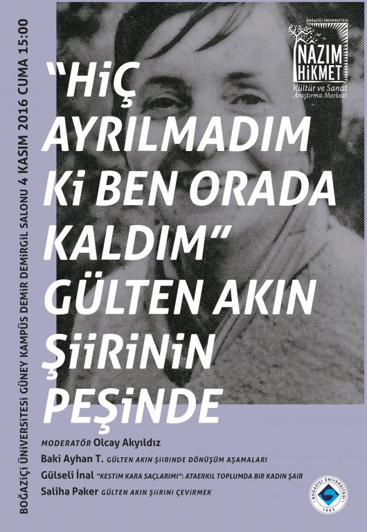 Şair Gülten Akın Boğaziçi'nde Anılacak