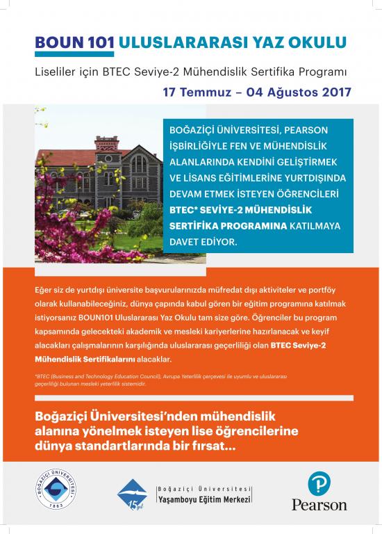 Boğaziçi'nden Dünyada Kabul Gören Eğitim Programı