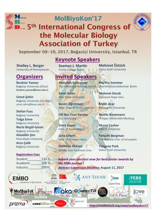 Boğaziçi Üniversitesi, Moleküler Biyoloji Kongresi'ne  ev sahipliği yapacak