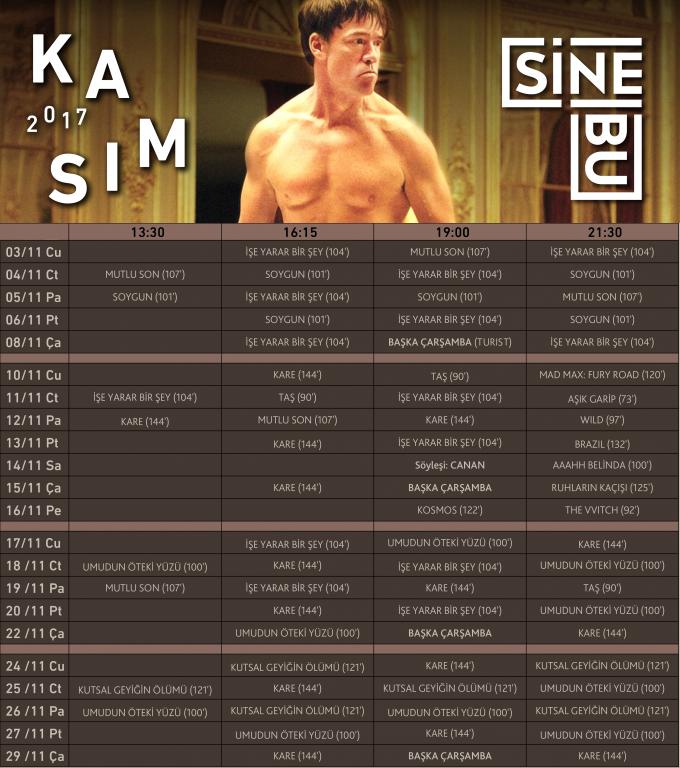 SineBU Kasım ayında da sinemaseverlere dopdolu bir program sunuyor