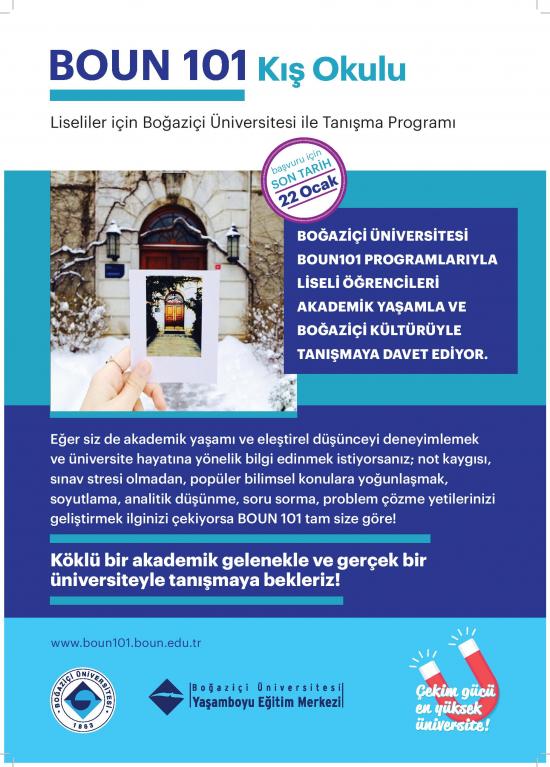 Lise Öğrencileri Boğaziçi Üniversitesi ile ‘'Kış Okulu”nda Tanışıyor