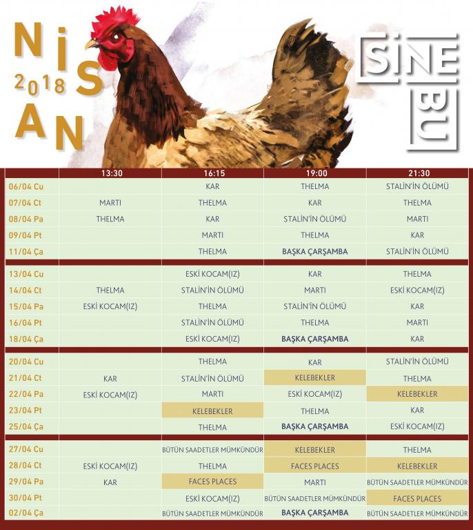 SineBU Nisan programı seyirciye geniş bir yelpaze sunuyor