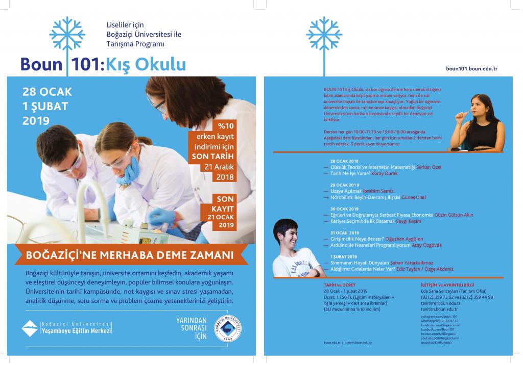 Boğaziçi Üniversitesi Kış Okulu'nda dersler 28 Ocak'ta başlıyor!