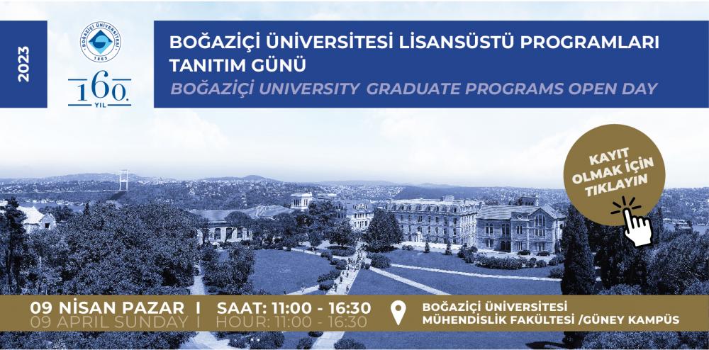 Boğaziçi Üniversitesi Lisansüstü Programları Tanıtım Günü 9 Nisan'da Güney Kampüs'te