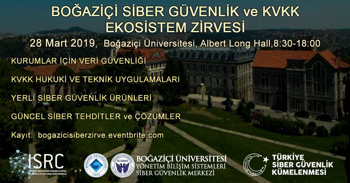 28 Mart 2019 Boğaziçi Siber Güvenlik ve KVKK Zirvesi