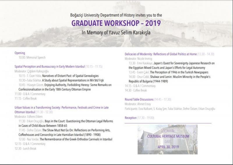 Graduate Student Workshop: In Memory of Yavuz Selim Karakışla