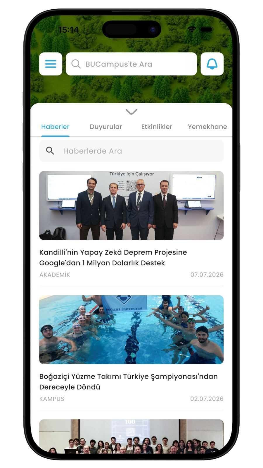 Haberler ( Mezun, Akademik, Öğrenci, İdari )