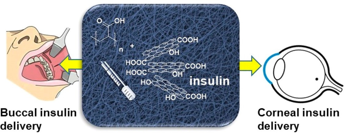 Photothermal Activatable Mucoadhesive Fiber Mats for On-Demand Delivery of Insulin via Buccal and Corneal Mucosa