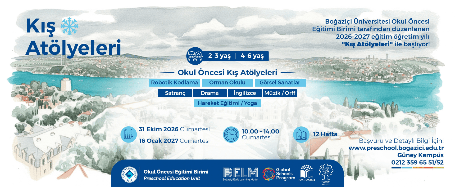 2026 - 2027 Eğitim Öğretim Yılı Kış Atölyeleri Başlıyor!